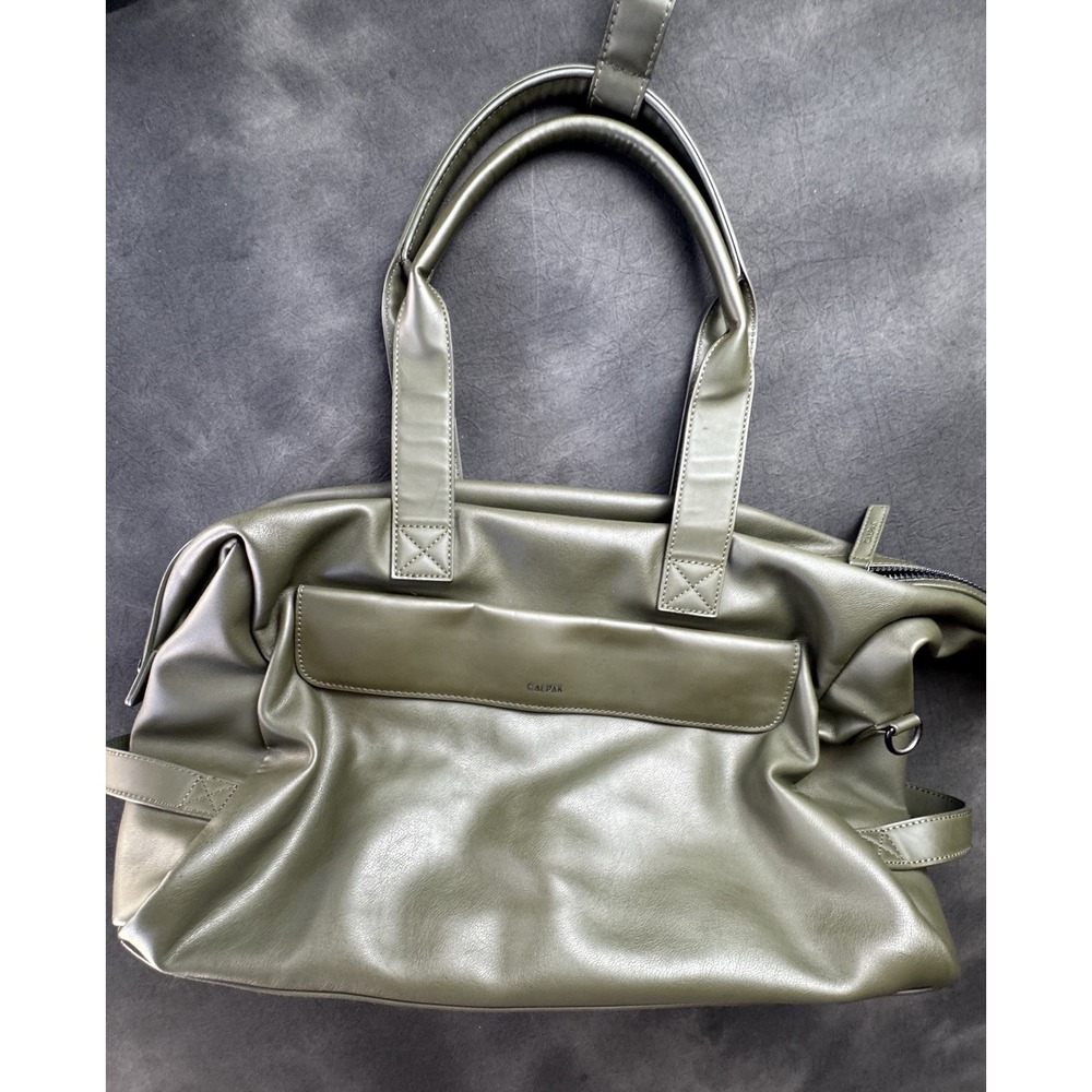 CALPAK Hue Laptop Duffle Work Tote Laptop Bag Travel Carry On Faux Leather